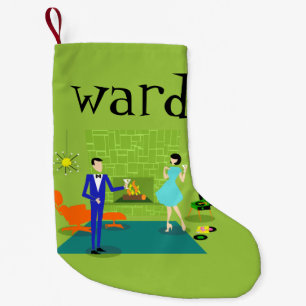 Mid Century Modern Couple Christmas Stocking