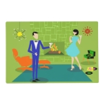Mid Century Modern Couple Laminated Placemat at Zazzle