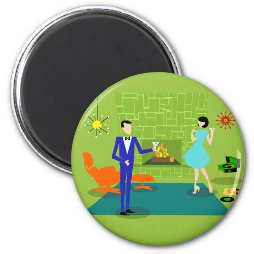 Mid Century Modern Couple Magnet