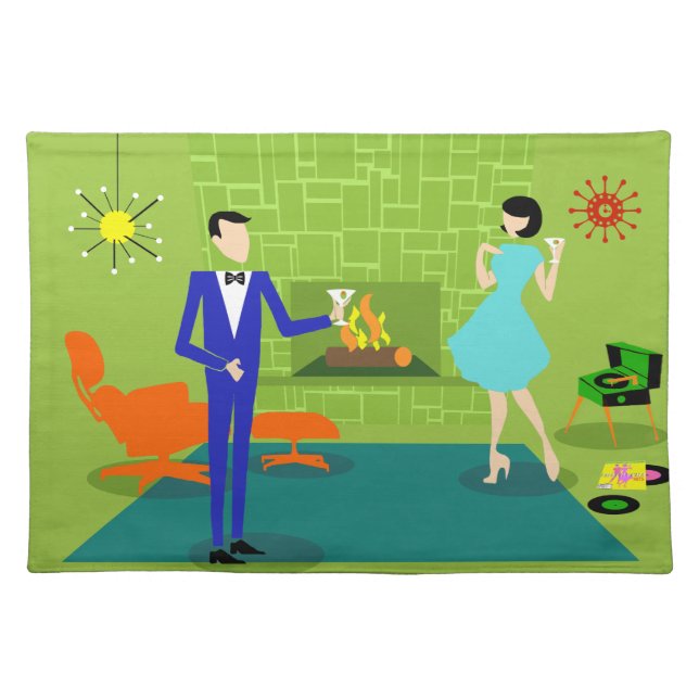Mid Century Modern Couple Placemat (Front)