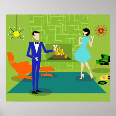 Atomic Star Mid Century Modern Styled Poster Zazzle