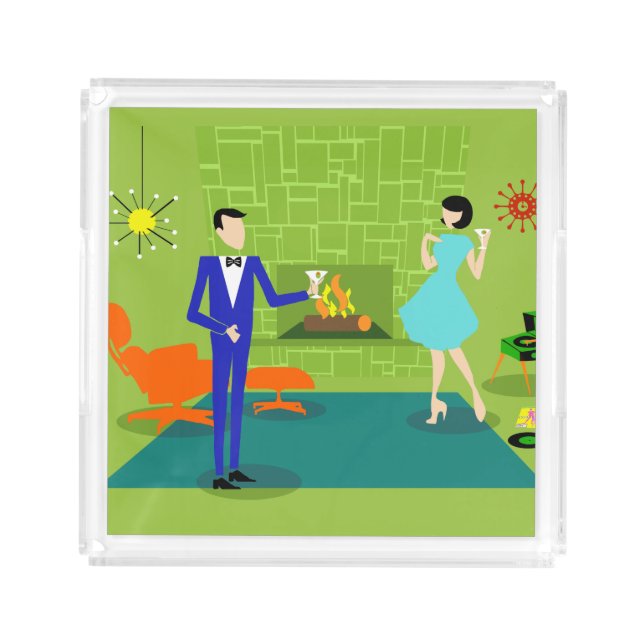 Mid Century Modern Couple Serving Tray (Front)