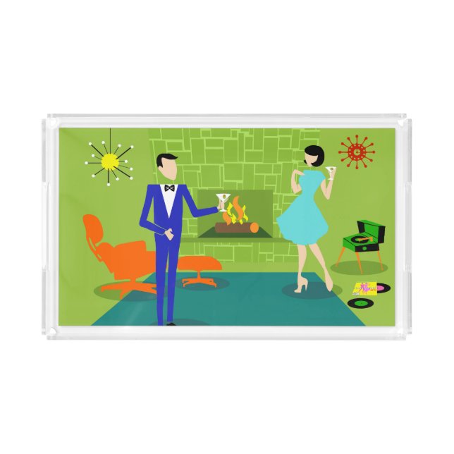 Mid Century Modern Couple Serving Tray (Front)