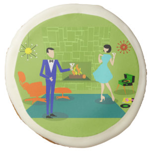 Mid Century Modern Couple Sugar Cookies