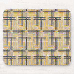 Mid-Century Modern Cross Stripe Pattern Mouse Pad