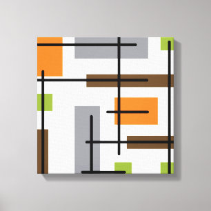 Mid Century Modern Cubicle Art Canvas Print