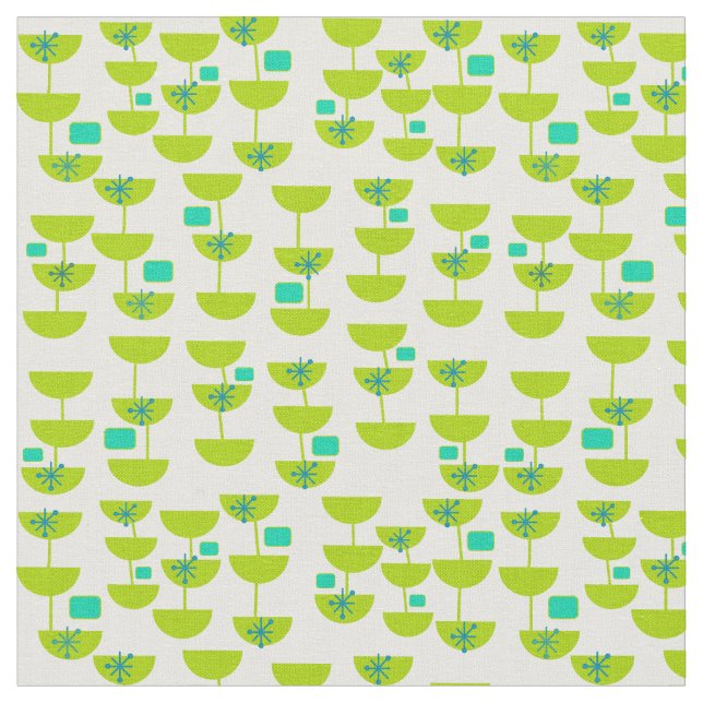 Mid-Century Modern Cups Fabric (Close Up)