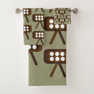 Mid Century Modern Decorative Television Bath Towel Set