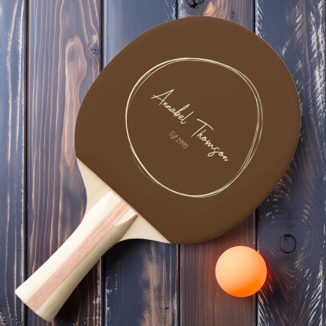 Mid-Century Modern Deep Forest with Name  Ping Pong Paddle (Creator Uploaded)