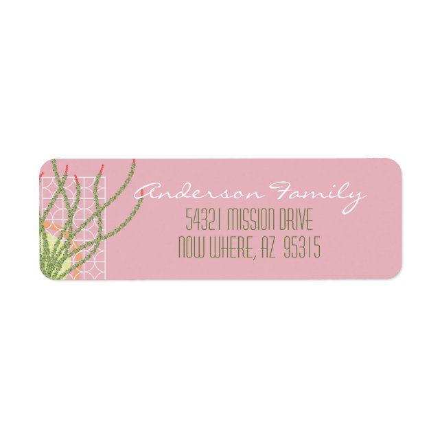 Mid Century Modern Desert Cactus Label (Front)