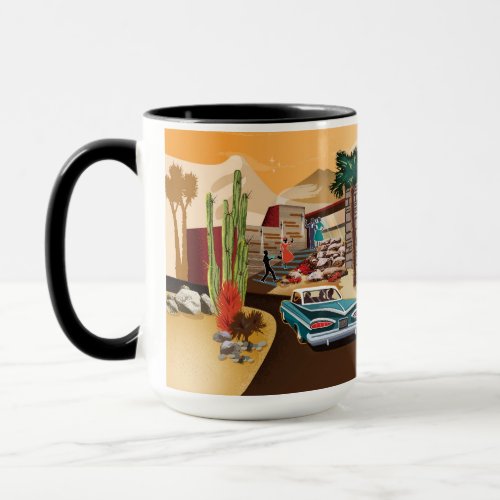 Mid Century Modern Desert Cliff House Mug