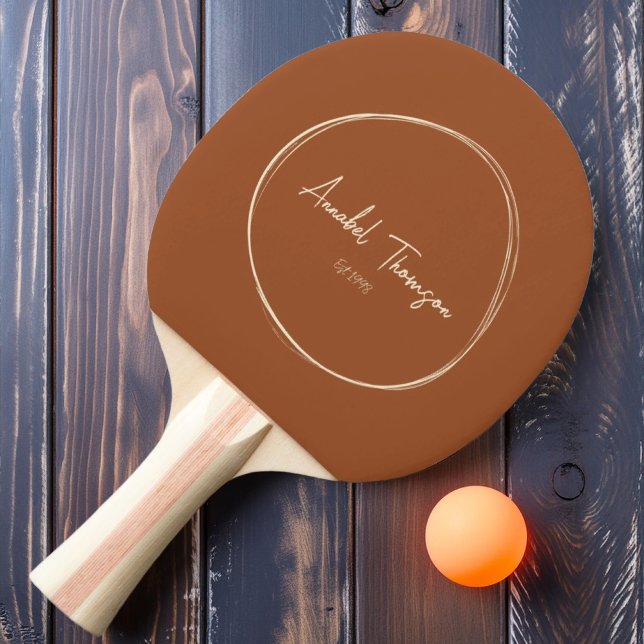 Mid-Century Modern Desert Sun with Name  Ping Pong Paddle (Creator Uploaded)