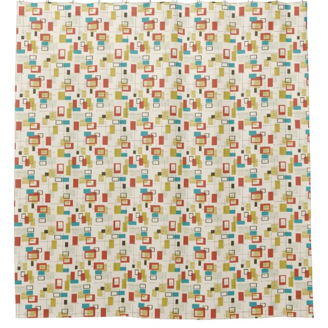 Mid Century Modern Design Shower Curtain (Front)