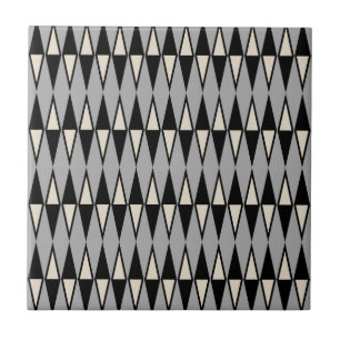 Mid Century Modern Diamond Pattern Ceramic Tile