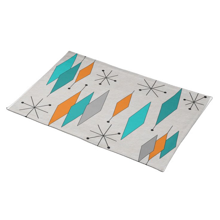 MidCentury Modern Diamond Pattern Cloth Placemat Zazzle