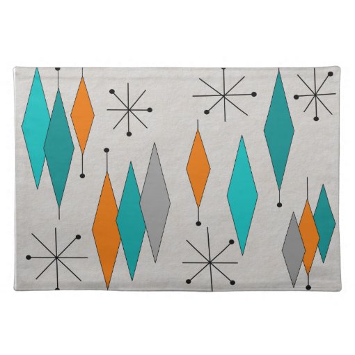 MidCentury Modern Diamond Pattern Cloth Placemat Zazzle