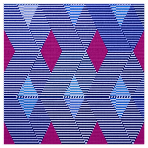 Mid-Century Modern Diamond Print, Cobalt Blue Fabric