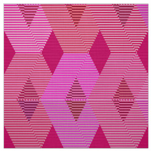 Mid-Century Modern Diamond Print, Fuchsia Pink Fabric