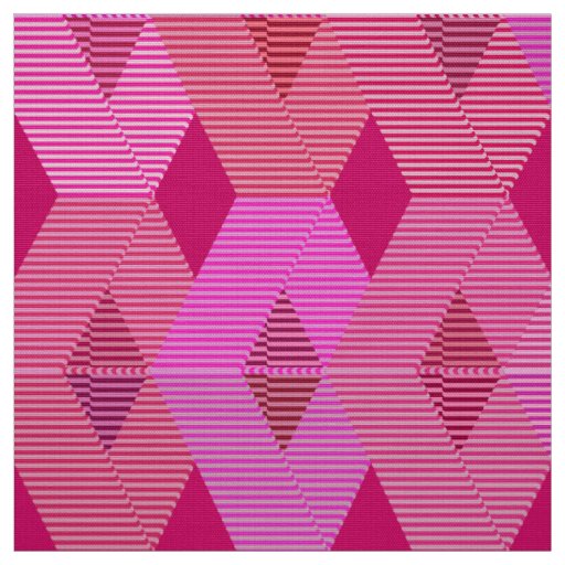 Mid-Century Modern Diamond Print, Fuchsia Pink Fabric