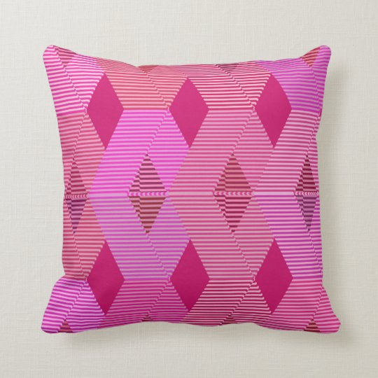 Mid-Century Modern Diamond Print, Fuchsia Pink Throw Pillow | Zazzle.com