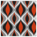 Mid-Century Modern Diamonds, Black and Rust Red Fabric