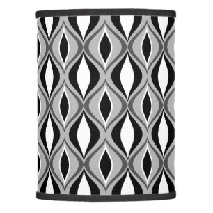 Mid-Century Modern Diamonds, Black, White and Gray Lamp Shade