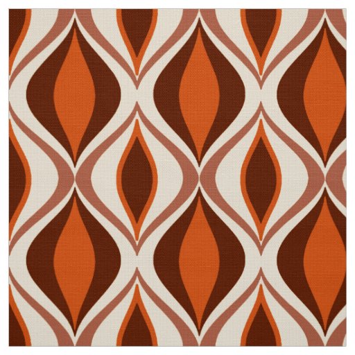 Mid-Century Modern Diamonds, Brown, Beige & Rust Fabric