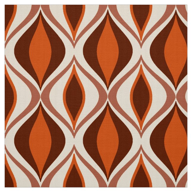 Mid-Century Modern Diamonds, Brown, Beige & Rust Fabric (Swatch)