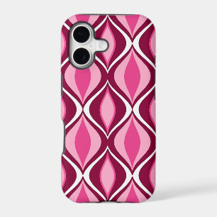 Mid-Century Modern Diamonds, Burgundy & Pink iPhone 17 Case