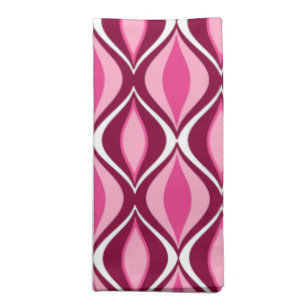 Mid-Century Modern Diamonds, Burgundy & Pink Cloth Napkin