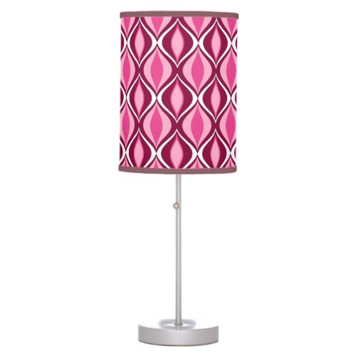 Mid_Century Modern Diamonds Burgundy  Pink Table Lamp