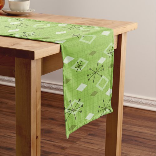 Mid Century Modern Diamonds Chartreuse Short Table Runner