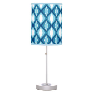Mid-Century Modern Diamonds, Denim Blues Table Lamp