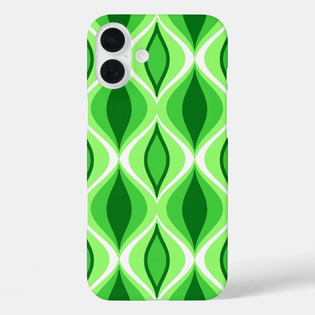 Mid-Century Modern Diamonds, Emerald & Lime Green Case-Mate iPhone Case (Back)