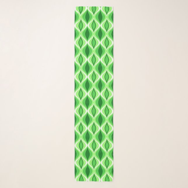 Mid-Century Modern Diamonds, Emerald & Lime Green Scarf (Front)