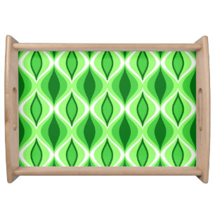 Mid-Century Modern Diamonds, Emerald & Lime Green Serving Tray