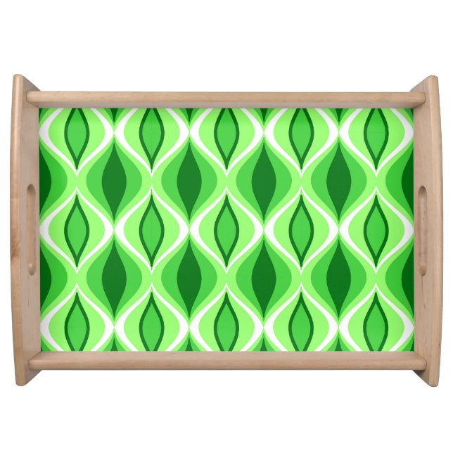 Mid-Century Modern Diamonds, Emerald & Lime Green Serving Tray (Front)
