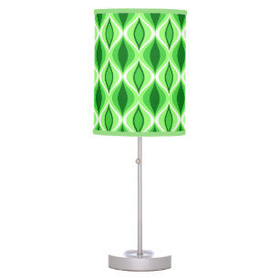 Mid-Century Modern Diamonds, Emerald & Lime Green Table Lamp