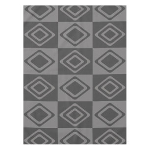 Mid Century Modern Diamonds Gray Tablecloth