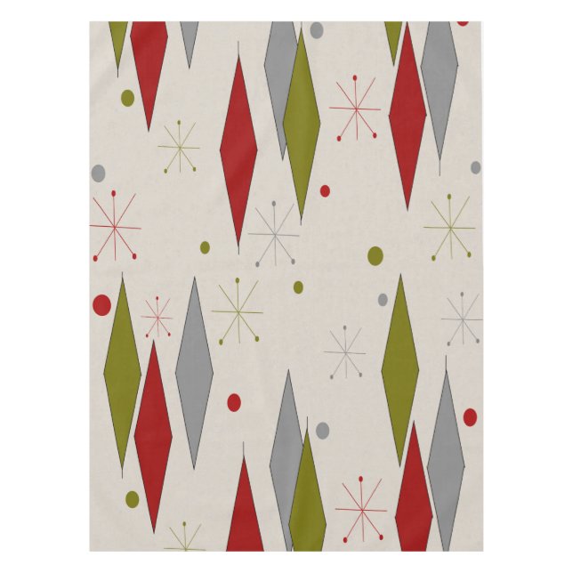 Mid-Century Modern Diamonds in Red Tablecloth (Front)