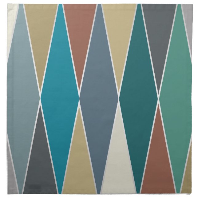 Mid Century Modern Diamonds (Large) Cloth Napkin (Front)