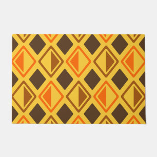Mid Century Modern Diamonds Multicolored Doormat