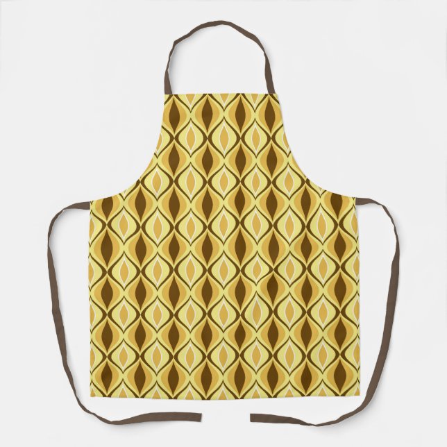 Mid-Century Modern Diamonds, Mustard Gold Apron (Front)