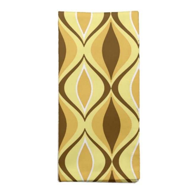 Mid-Century Modern Diamonds, Mustard Gold  Cloth Napkin (Folded)