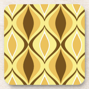 Mid-Century Modern Diamonds, Mustard Gold Drink Coaster