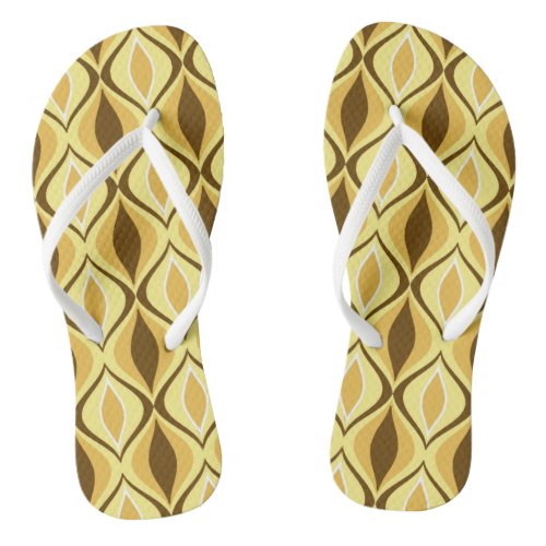 Mid_Century Modern Diamonds Mustard Gold Flip Flops