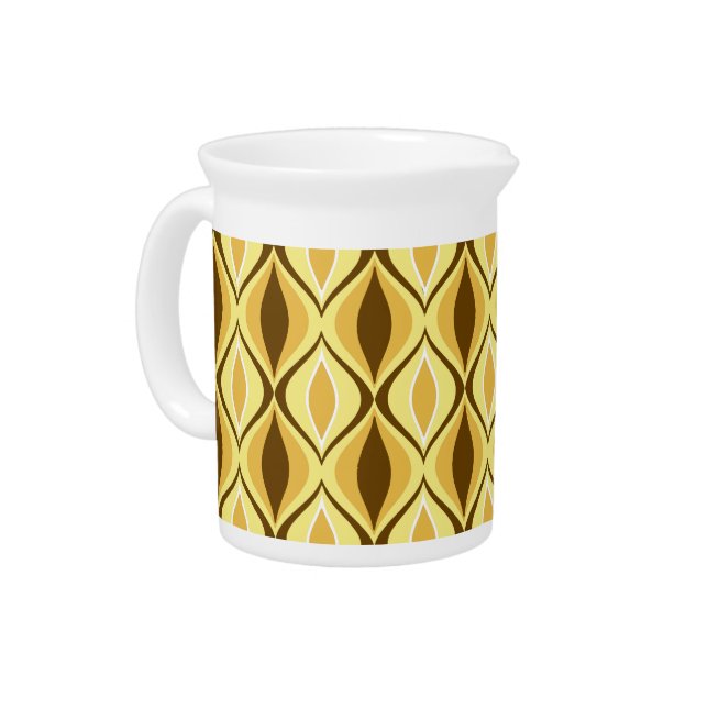Mid-Century Modern Diamonds, Mustard Gold Pitcher (Left)