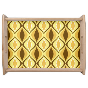 Mid-Century Modern Diamonds, Mustard Gold Serving Tray