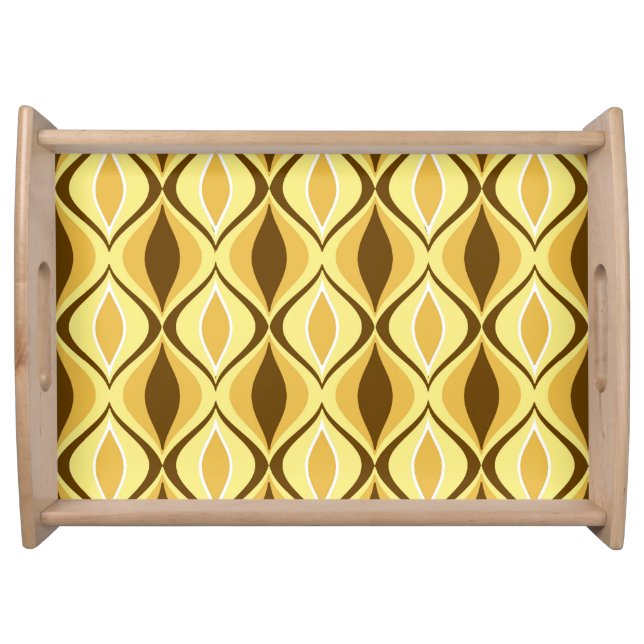 Mid-Century Modern Diamonds, Mustard Gold Serving Tray (Front)