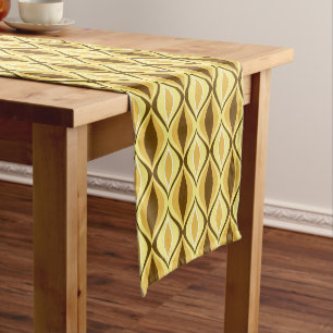 Mid-Century Modern Diamonds, Mustard Gold  Short Table Runner
